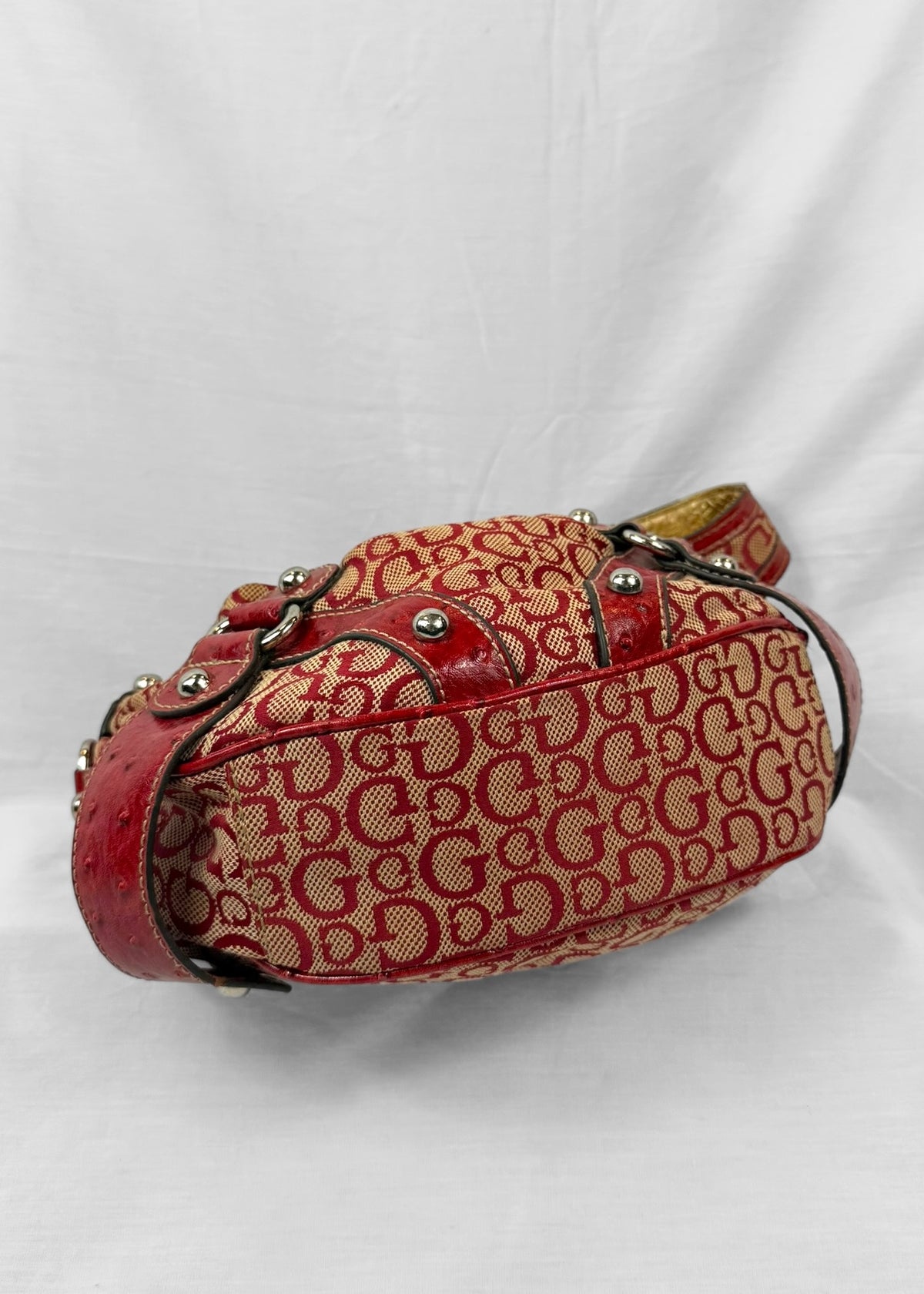 Rare Vintage Guess Bag in Red Monogram with G Buckle