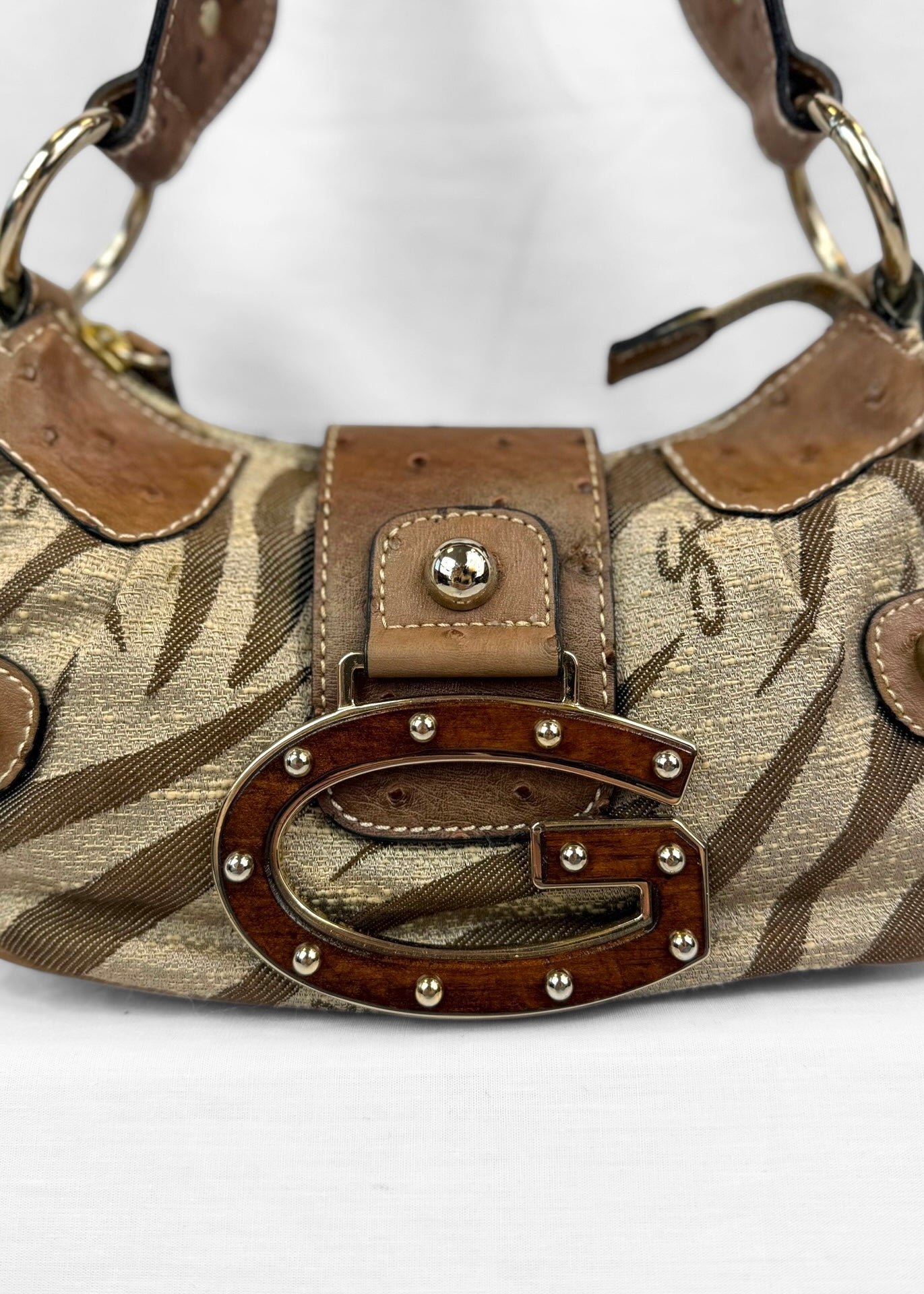 Vintage Guess Bag Brown Zebra Wood