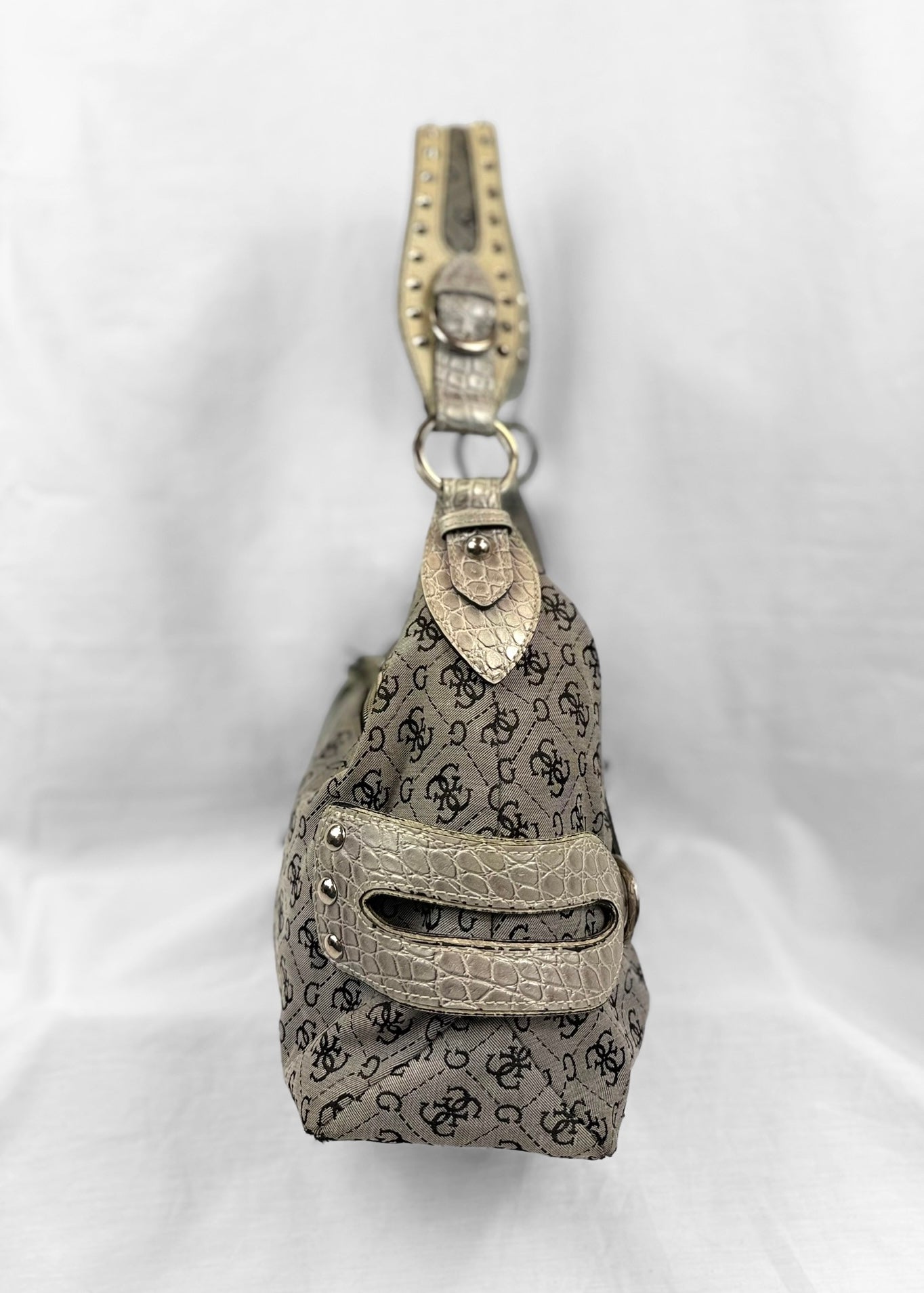 Vintage Guess Bag in Grey Studded Slouchy