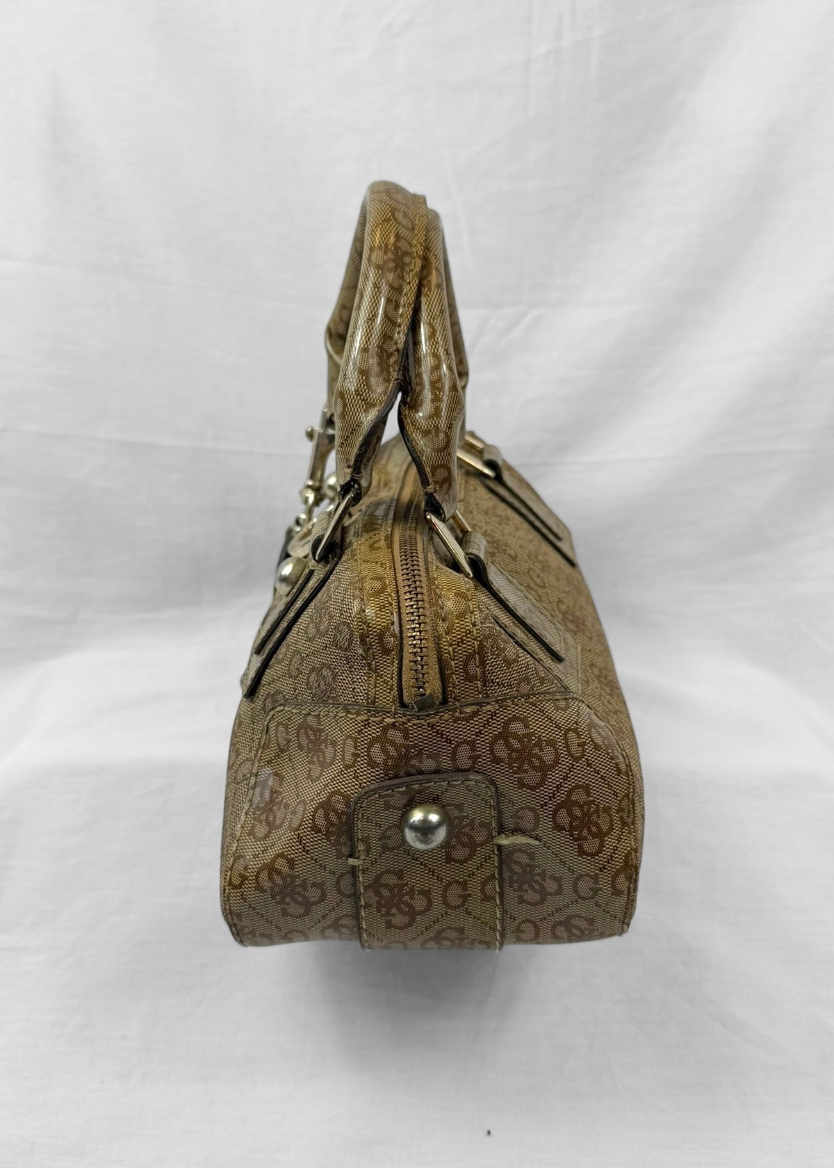 Vintage Guess Bag Brown Monogram with Heart Charm