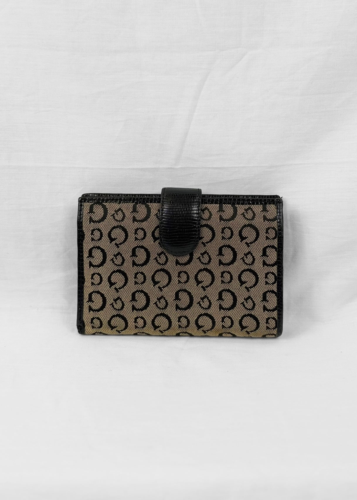 Vintage Guess 2000 Y2K Monogram Wallet Black Brown