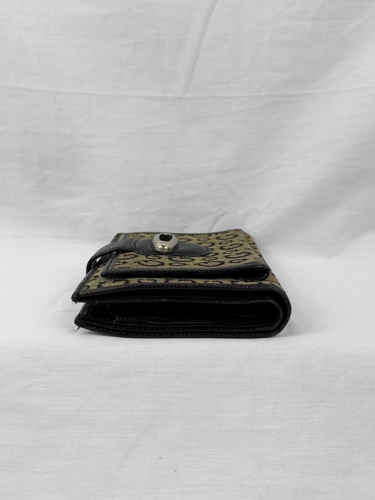 Vintage Guess 2000 Y2K Monogram Wallet Black Brown
