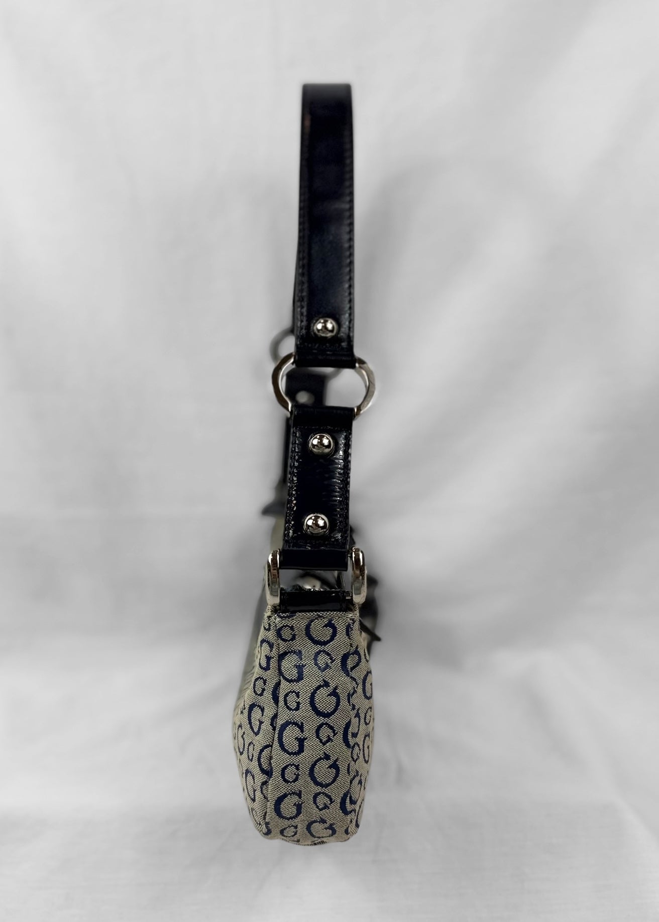 Vintage 2000s Guess Baguette Bag Blue Monogram