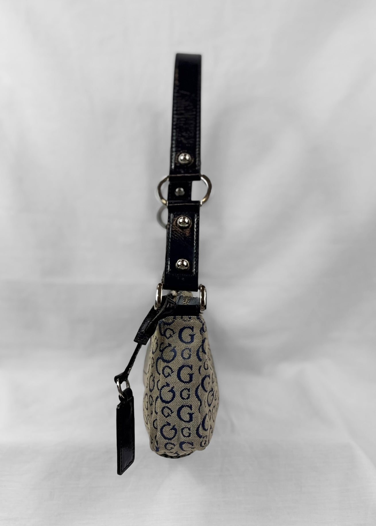 Vintage 2000s Guess Baguette Bag Blue Monogram