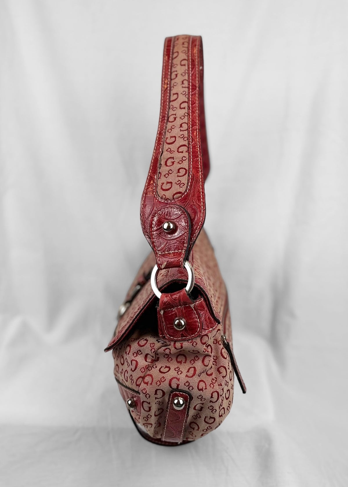 Vintage Guess Shoulderbag in Red Croco