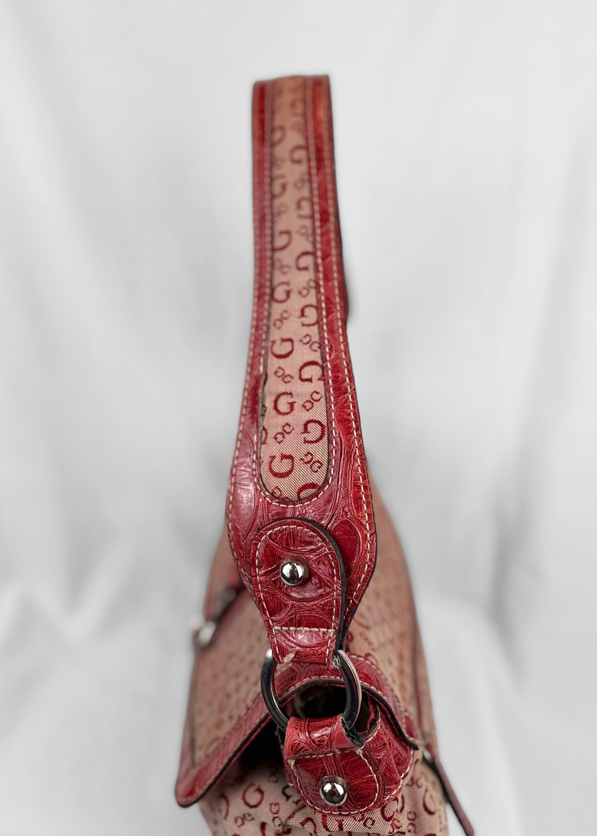 Vintage Guess Shoulderbag in Red Croco