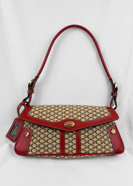 Vintage Guess Shoulderbag in Red Monogram