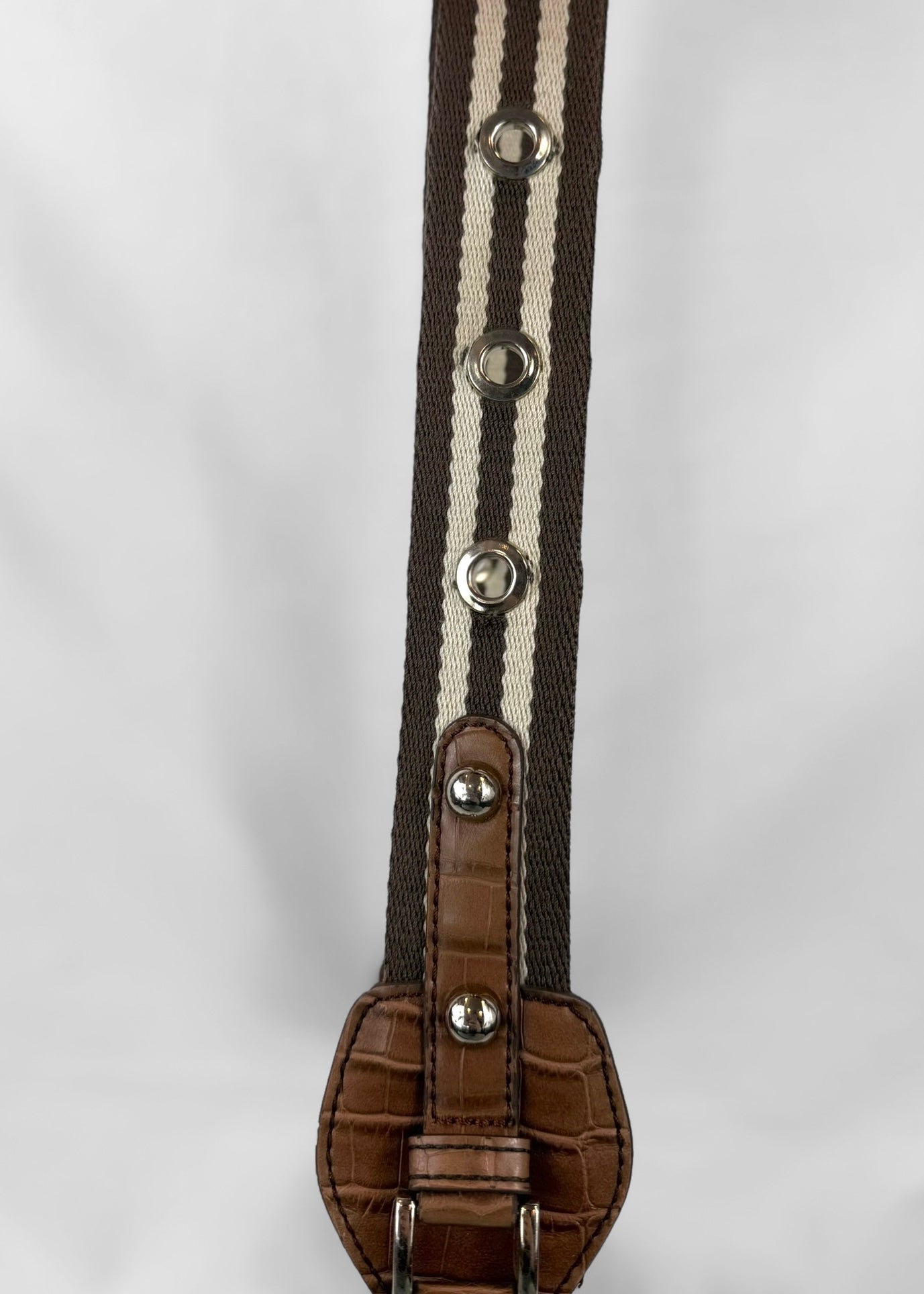 Vintage Guess Crossbody Bag in Brown Monogram and Striped Strap