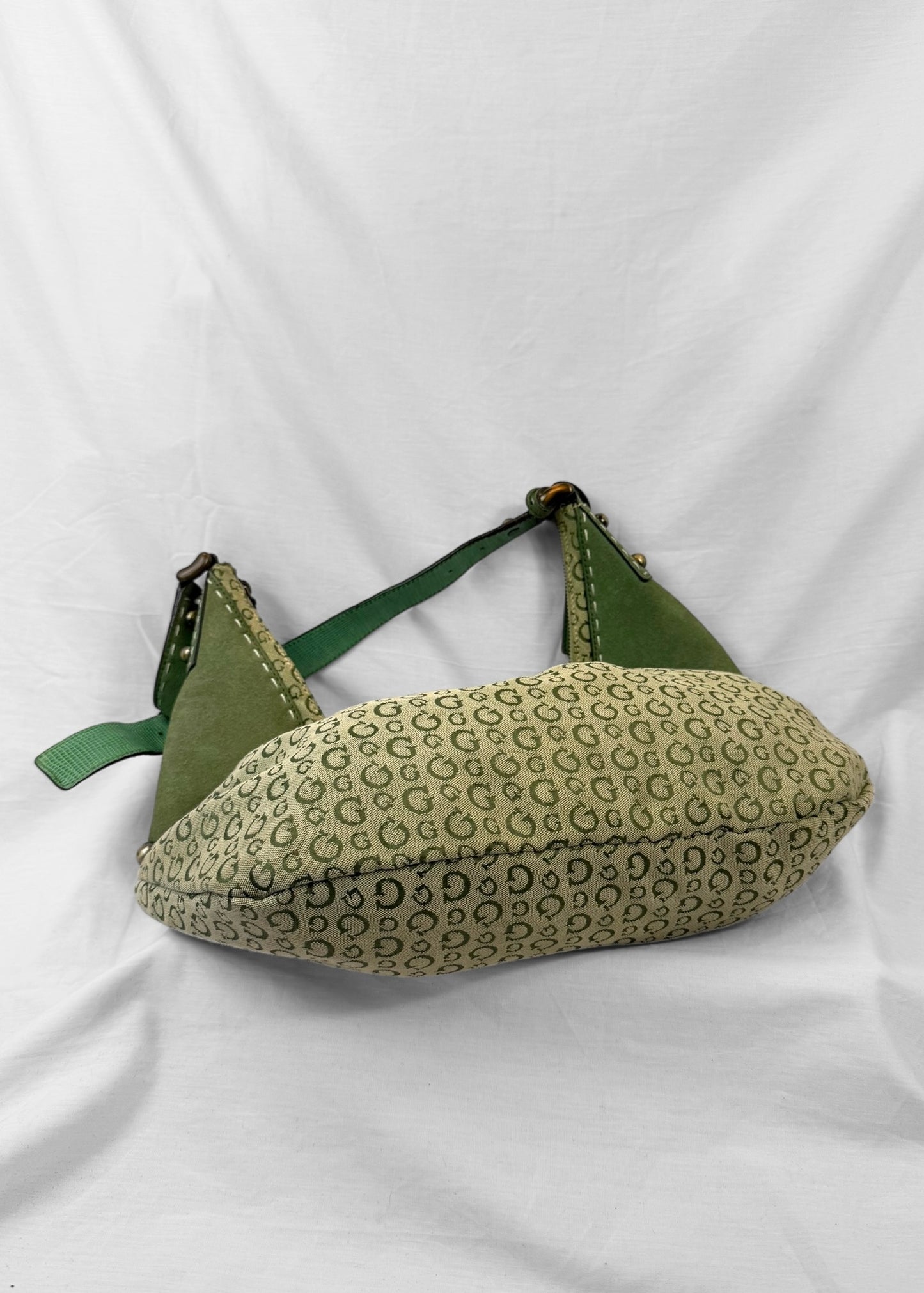 Vintage RARE Guess Bag in Green Monogram and Gold