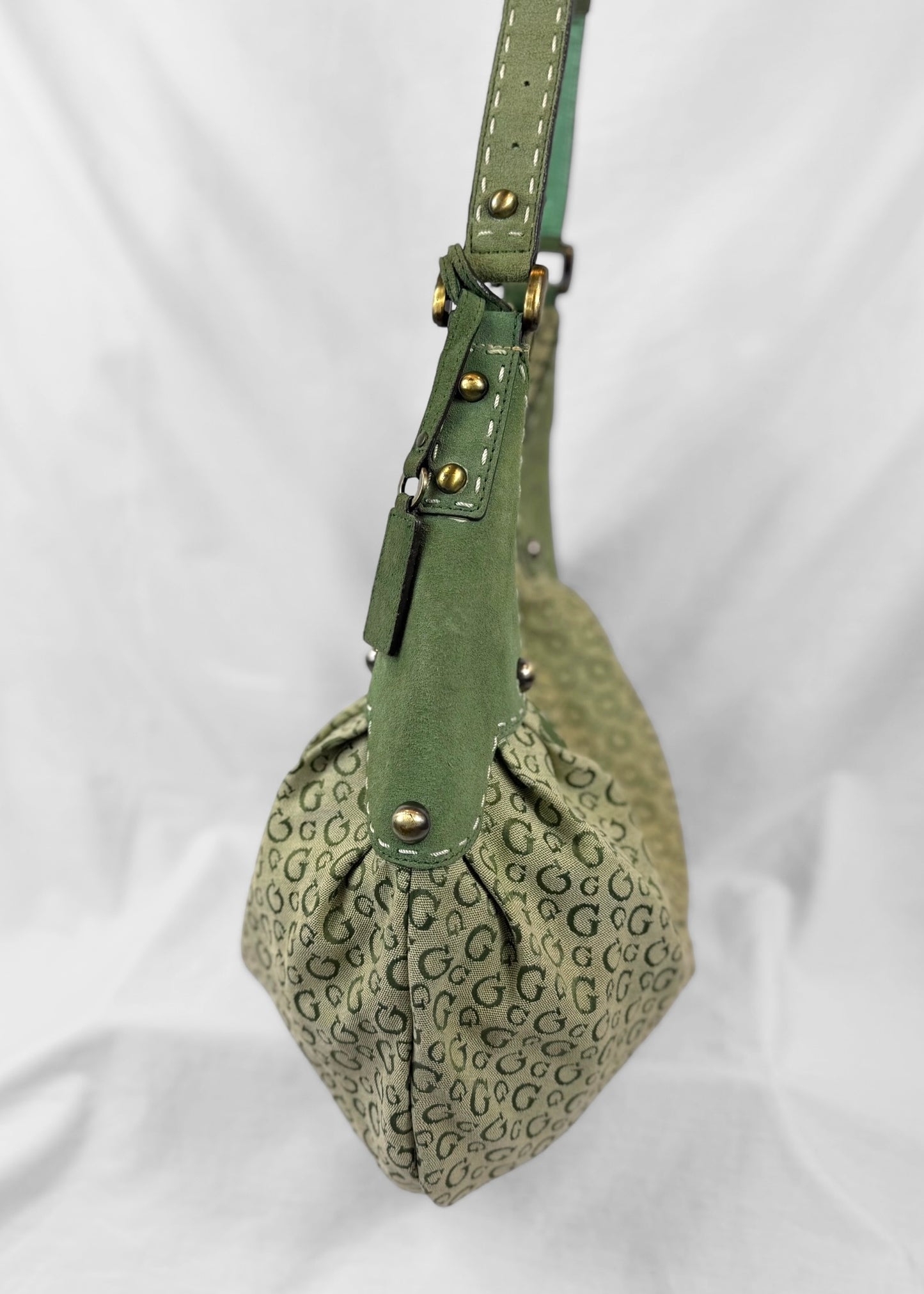 Vintage RARE Guess Bag in Green Monogram and Gold