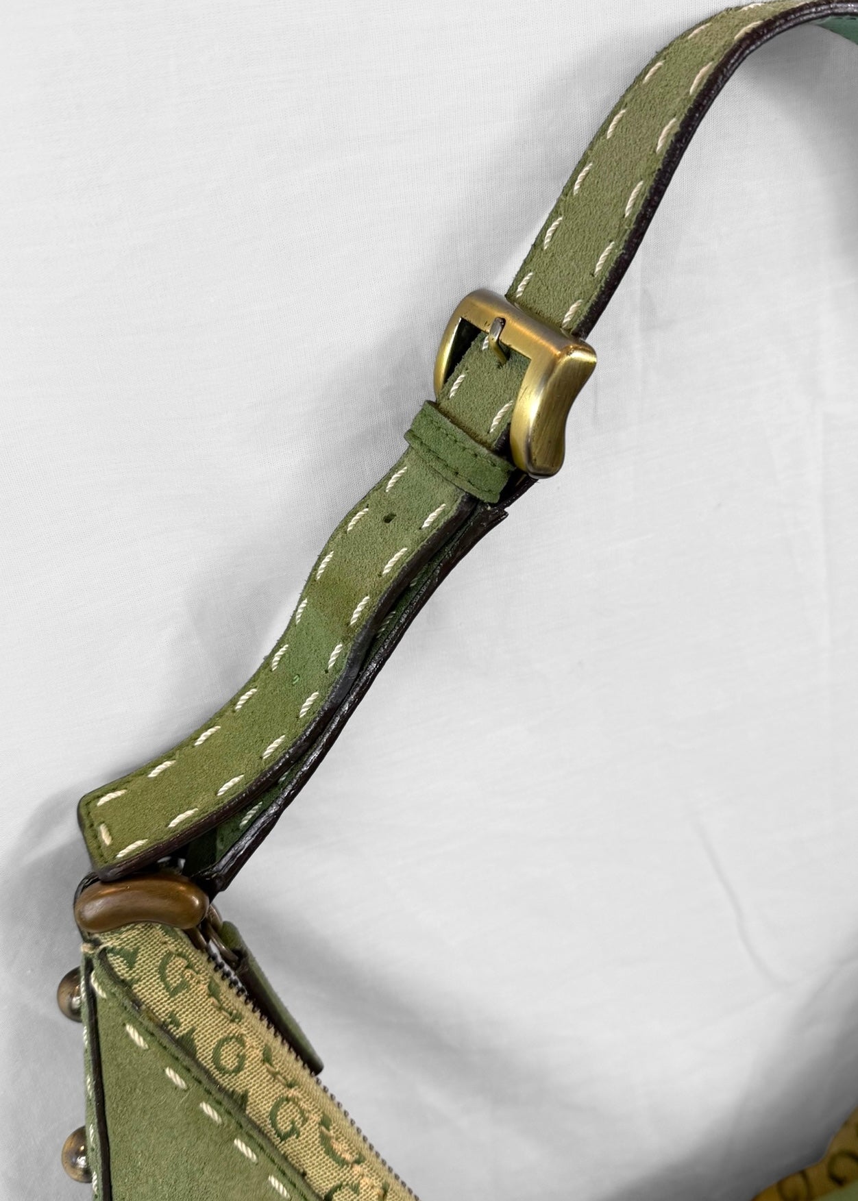 Vintage RARE Guess Bag in Green Monogram and Gold
