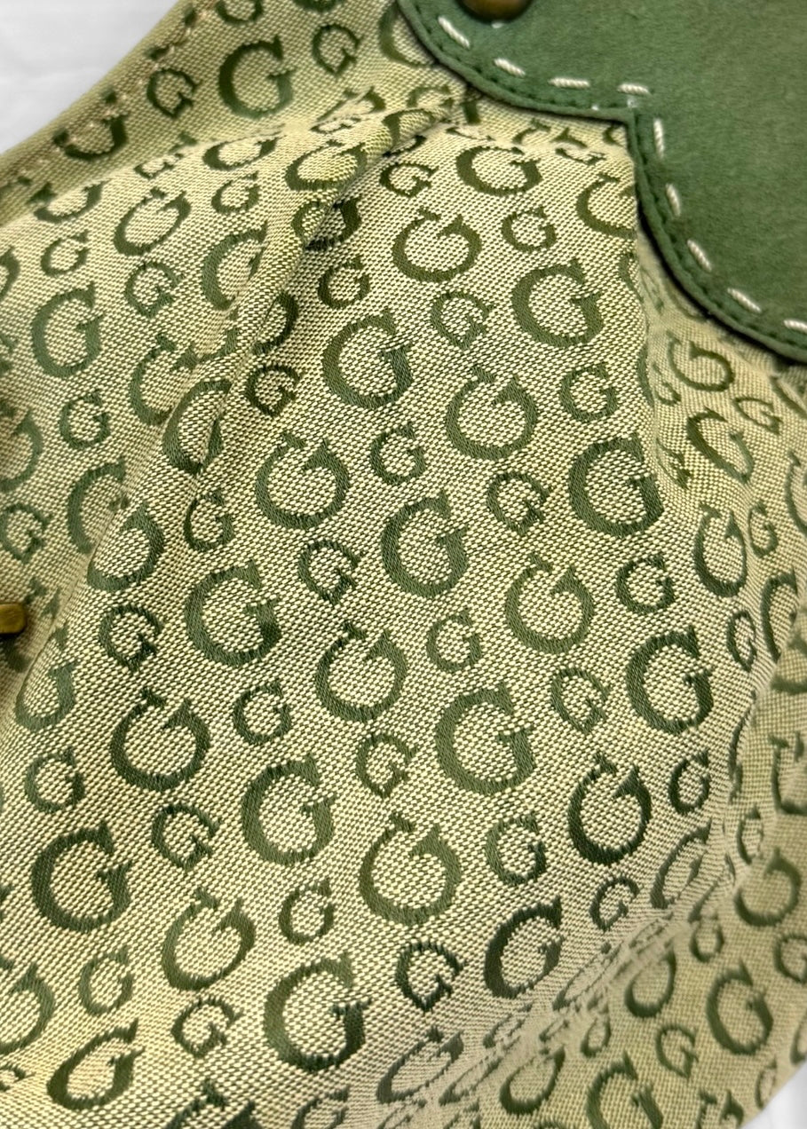 Vintage RARE Guess Bag in Green Monogram and Gold