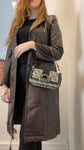 Brown leather coat M