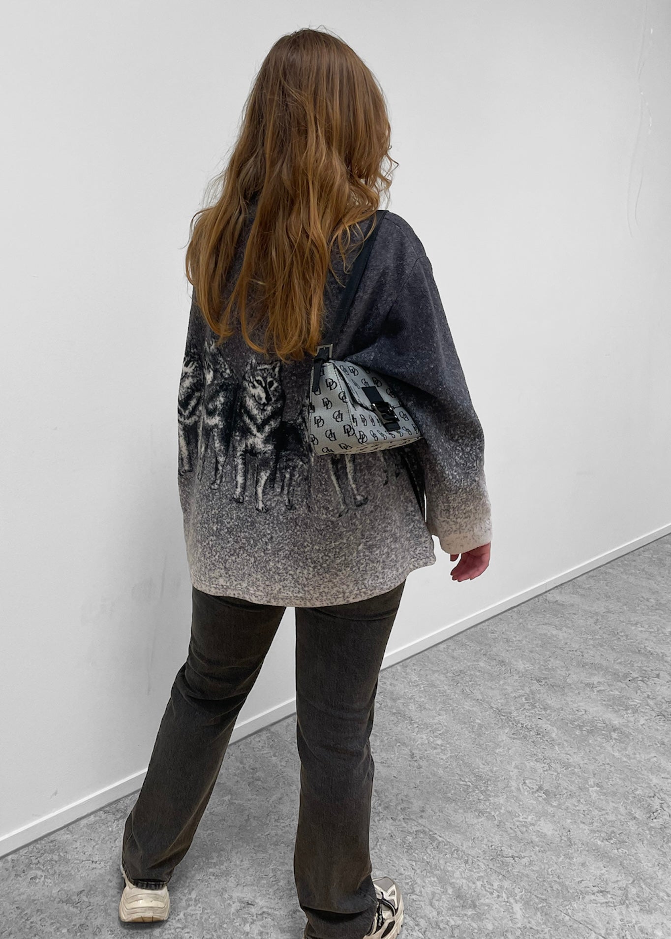 Vintage Fleece Wolf Zip Up XL