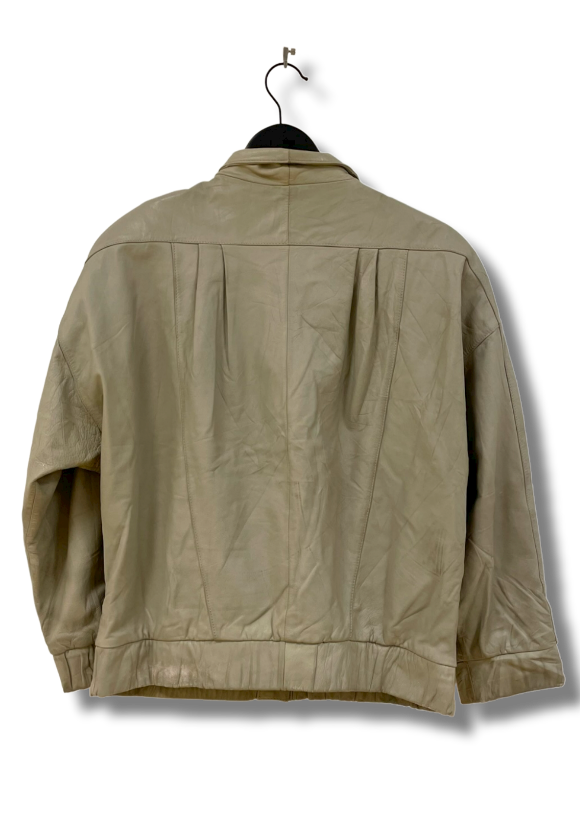 Vintage Cream Leather Jacket L