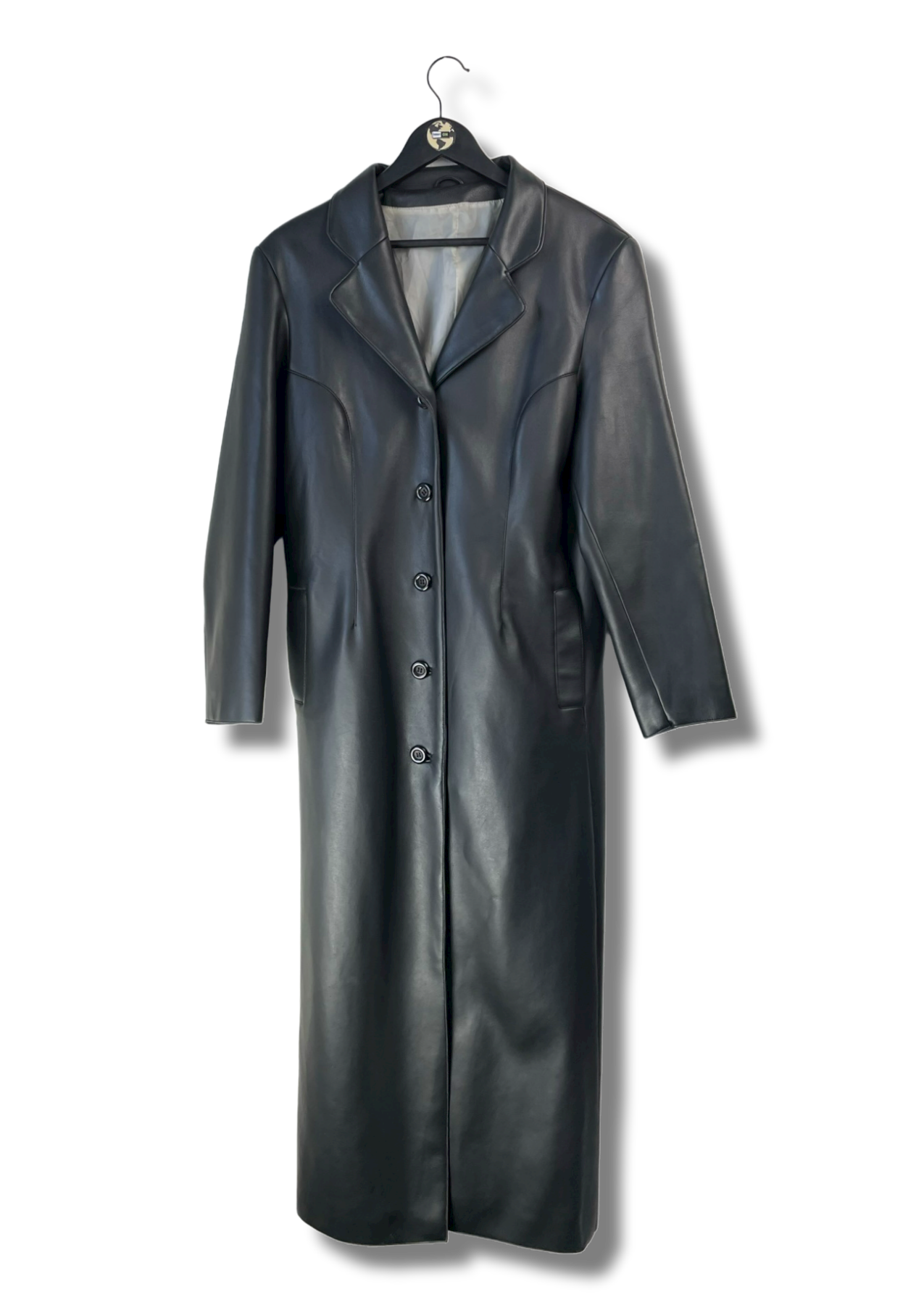 Faux Leather Trenchcoat L