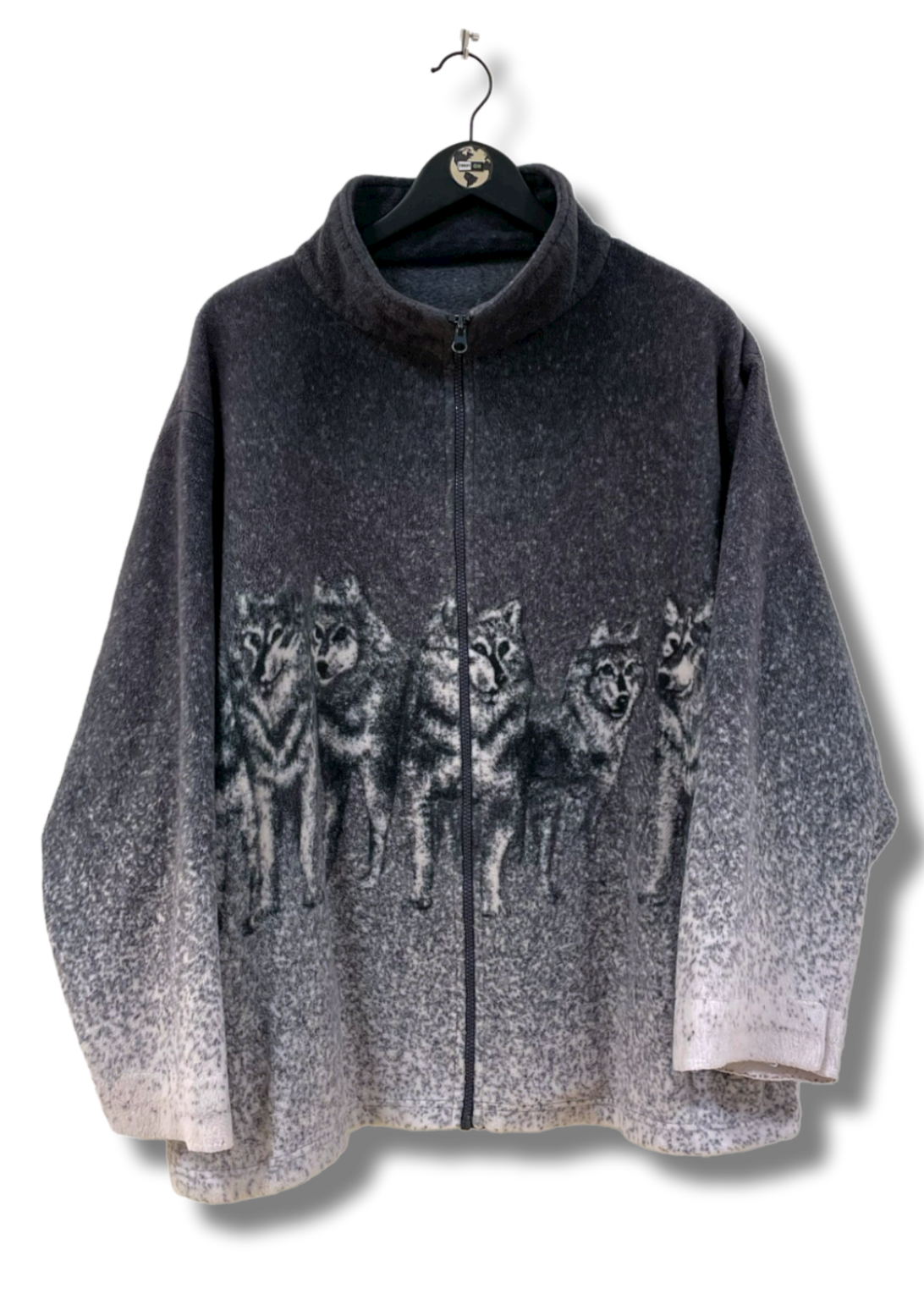 Vintage Fleece Wolf Zip Up XL