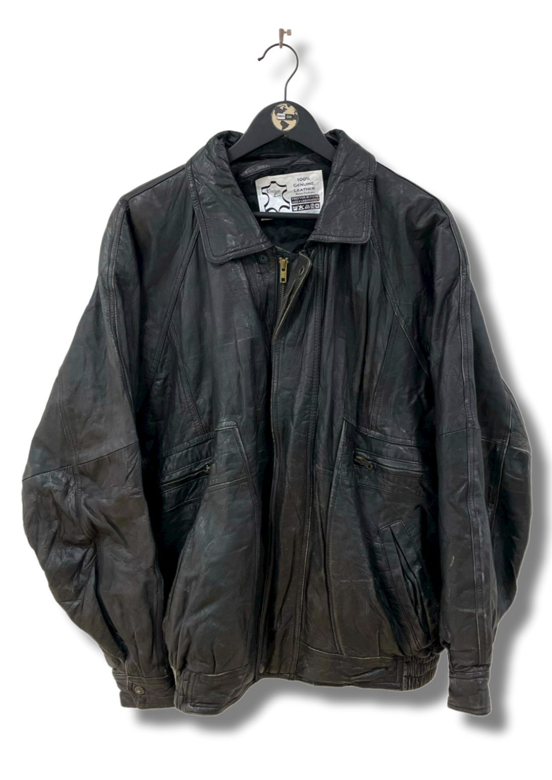 Vintage Leather Bomber Jacket L – Thrift On Store