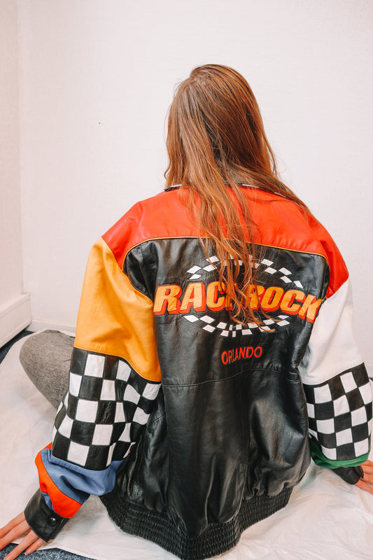 Race Rock Orlando Leather Jacket L